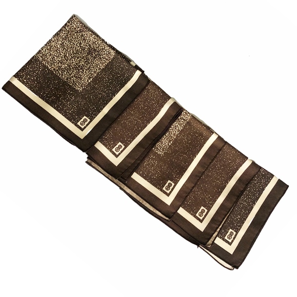 Vintage Bill Blass Cotton Twill Dinner Napkins 5pc Set HTF Retro - Picture 1 of 5